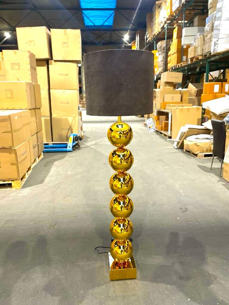 Vloerlamp 6 ballen goud/glimmend