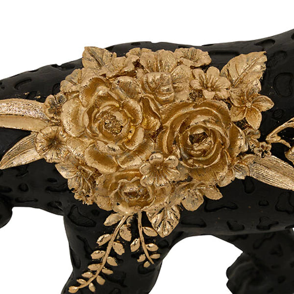 Panter beeld zwart met goud 40cm