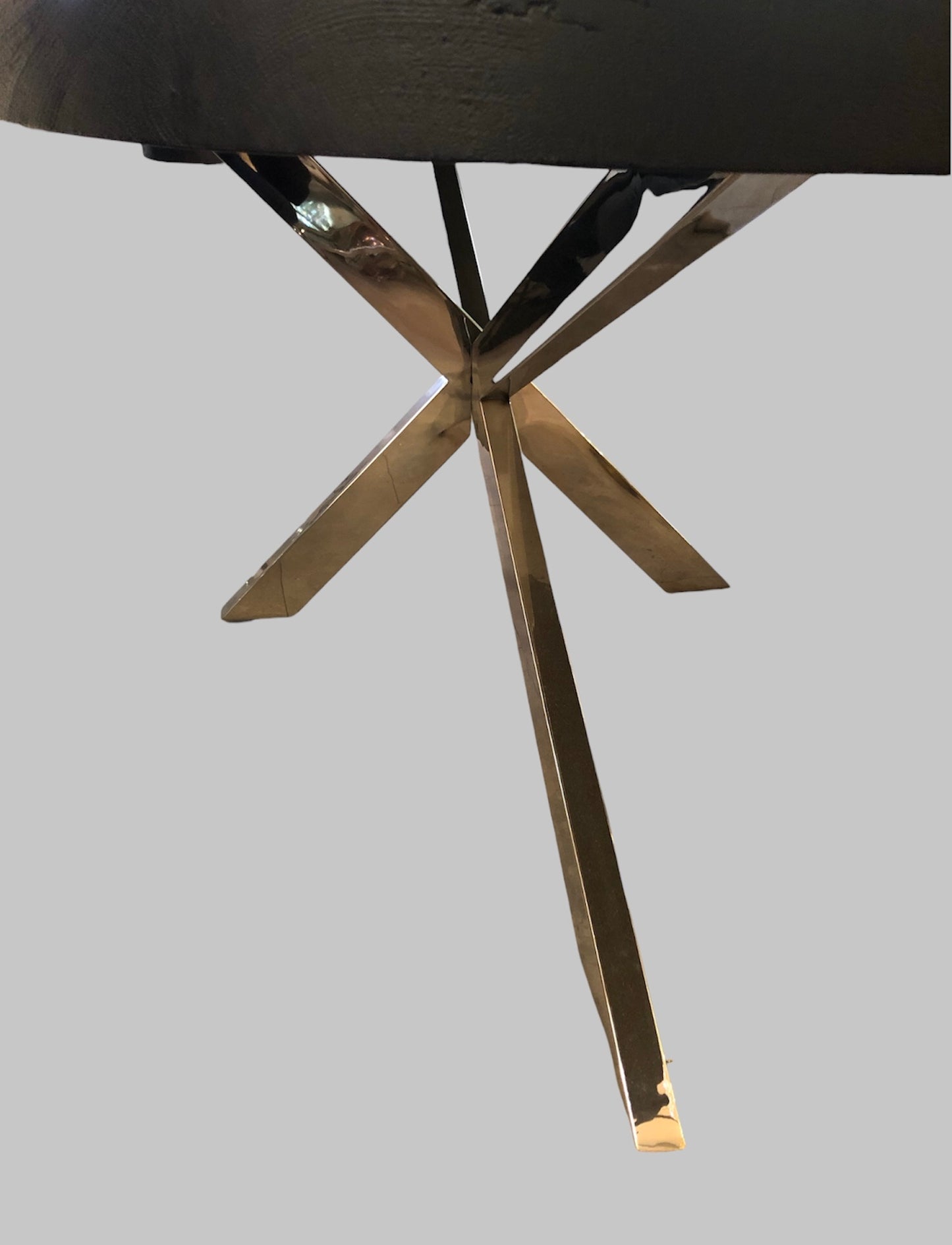 Tafel fishbone ovaal 200cm zwart/zilver
