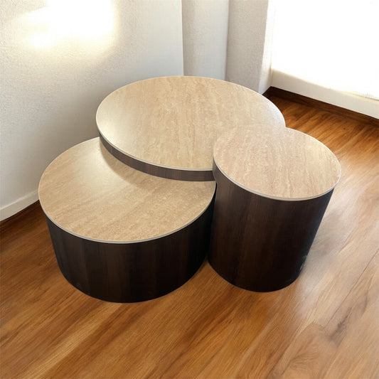 Salontafel rond 3 delig 80cm 60cm 40cm