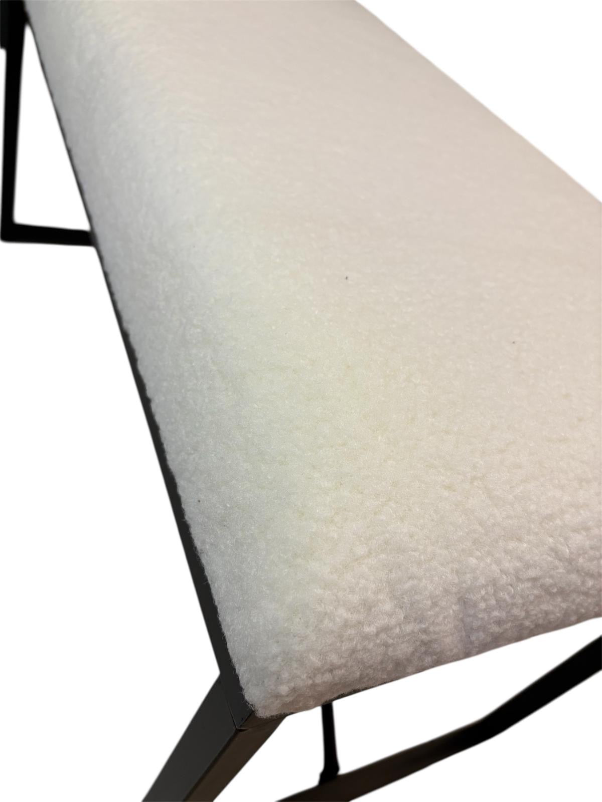 Beige schapenvacht bank Gebroken Witte schapenvachten of Teddy gestoffeerde inklapbare zitbank 80X42x37cm