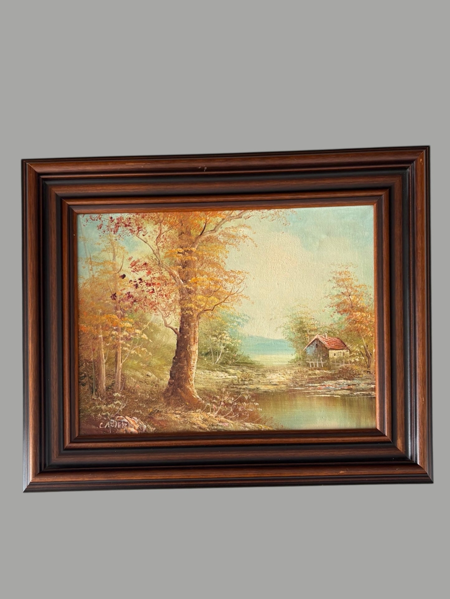 Olieverf Schilderij van Carter - Landschap met huis 40x30cm