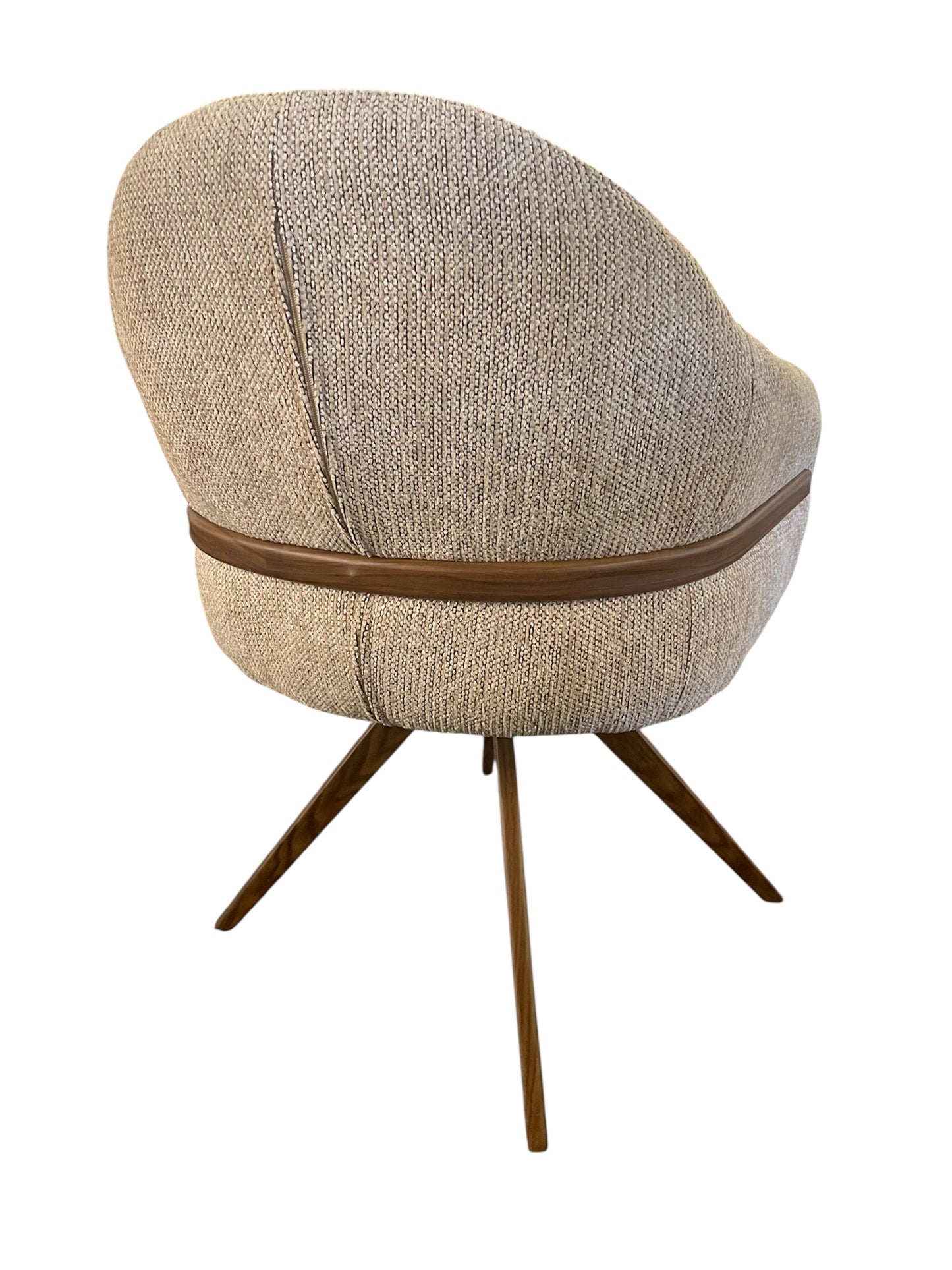 Eetkamerstoelen DRAAIBAAR STOEL 180 BOUCLE STOF BRONS ONDERSTEL