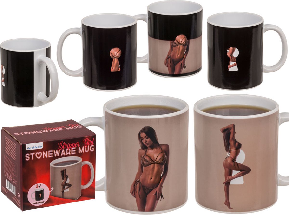 Stripper Girl Thermo Magic Mug – Warmtegevoelige Kleurveranderende Mok met Sexy Illustratie – Funny Naughty Cadeau Beker voor Mannen, Humor Koffiemok, Magic Heat Cup