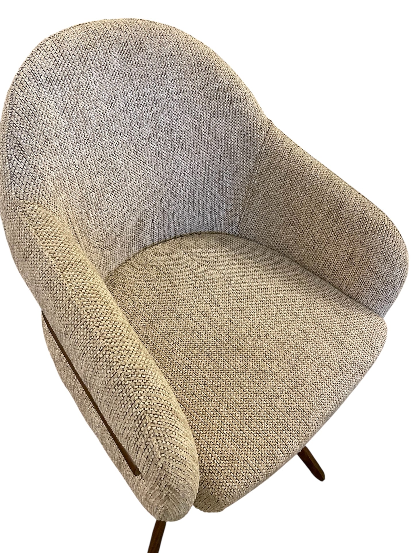 Eetkamerstoelen DRAAIBAAR STOEL 180 BOUCLE STOF BRONS ONDERSTEL