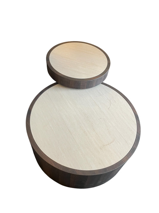 Salontafel rond 2 delig 80cm 55cm