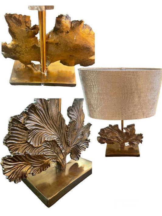 Tafellamp gouden blad