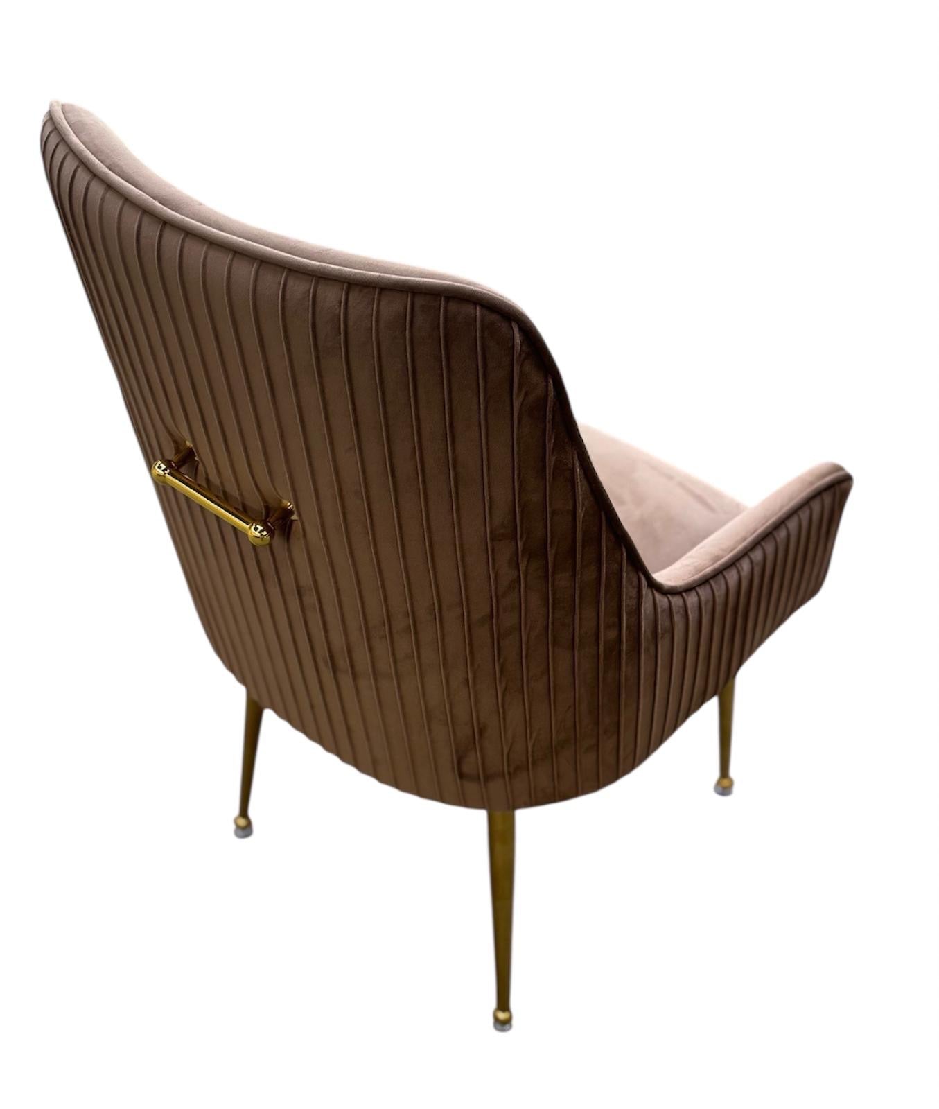 Eetkamerstoel Plise licht bruin met goud