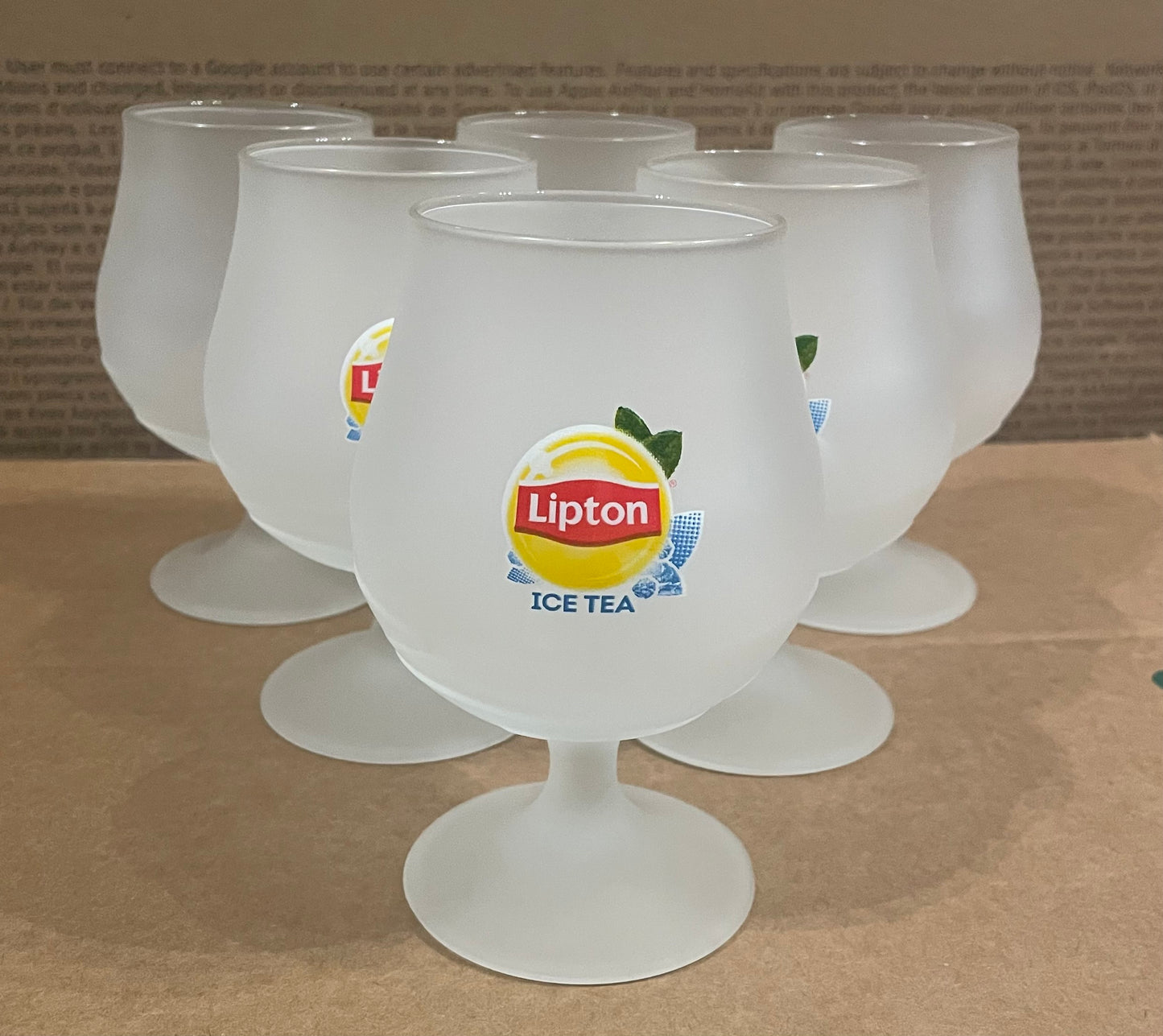 Set van 6 Lipton ICA TEA glazen bij Huis77 Tomasian