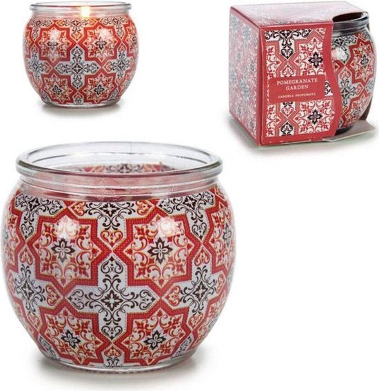 Geurkaars Granaatappel - 20 branduren - Rood - 7,6 x 6,5 x 7,6