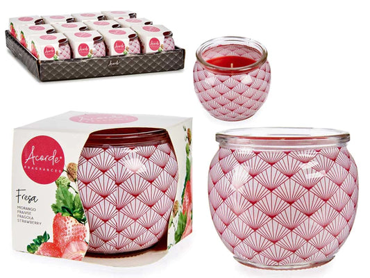 aardbei glazen pot geurkaars