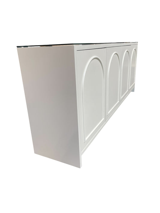 DRESSOIR JAPANDI CREME MDF L200 X B40 X H78 CM 4DOORS MET GLAS bij Huis77 Tomasian