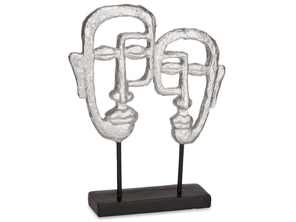 Ornament dubbelzijdig gezicht zilver/zwart