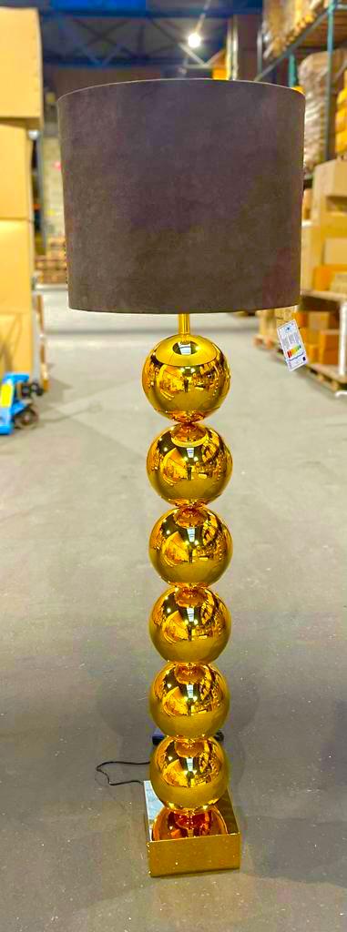 Vloerlamp 6 ballen goud/glimmend