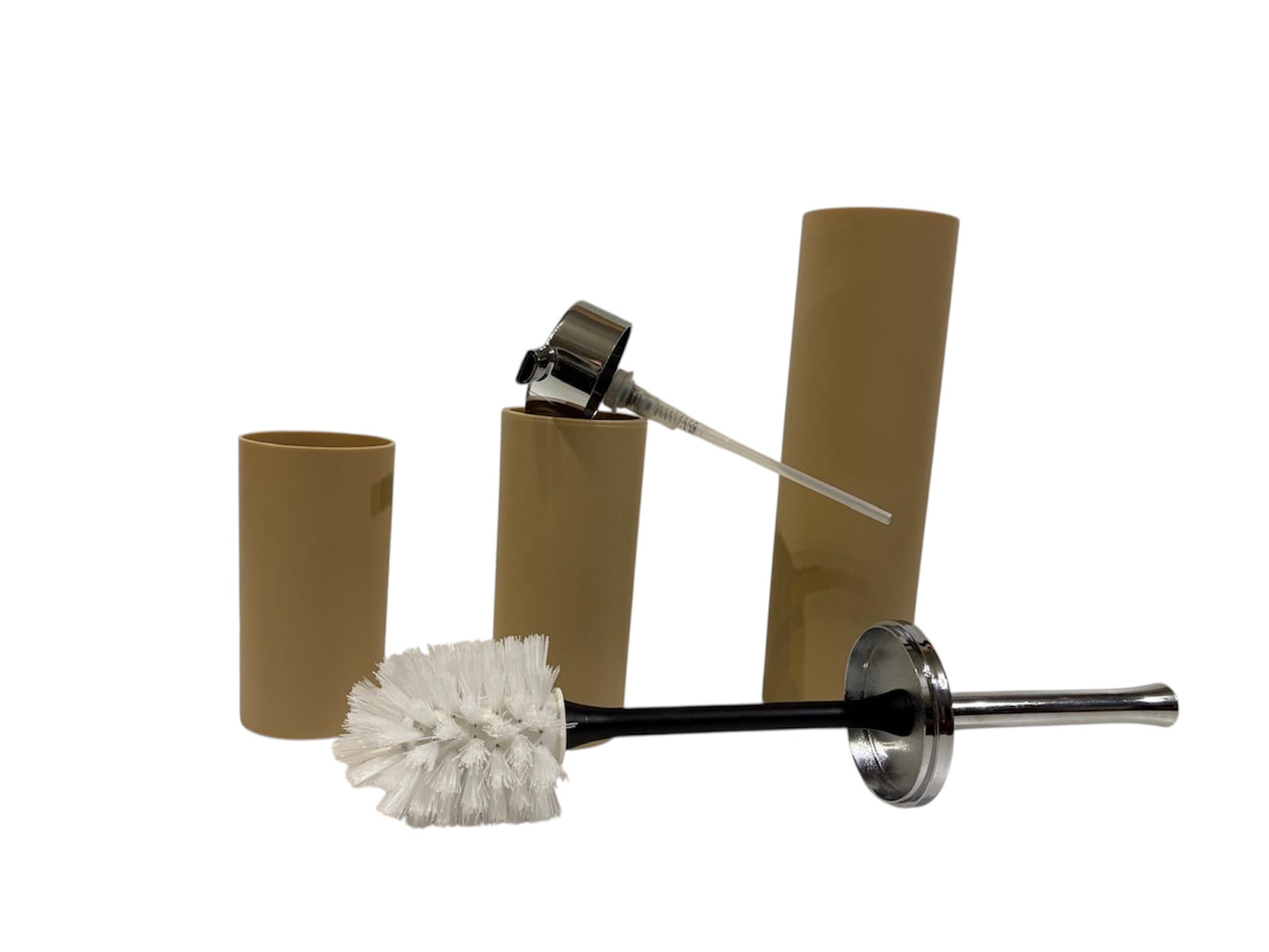 Berilo Badkameraccessoires - Toiletborstel - Zeeppompje - Beige