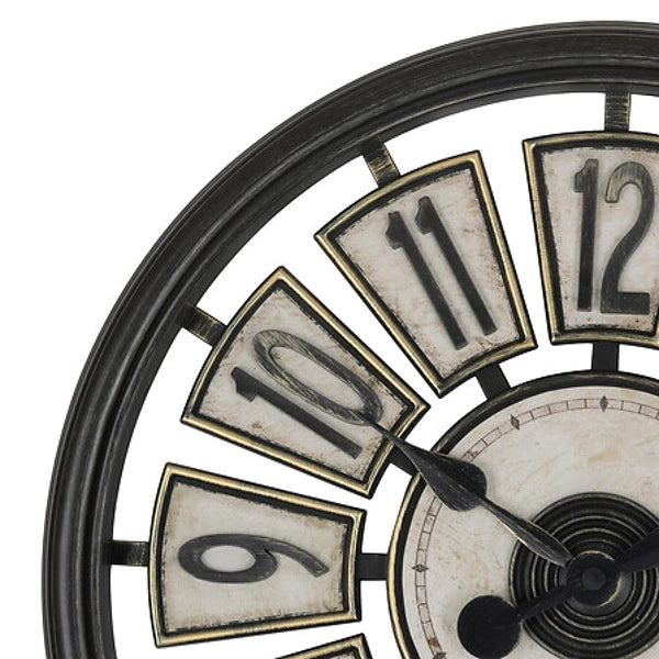 Davy wandklok, bruin kunststof D39cm