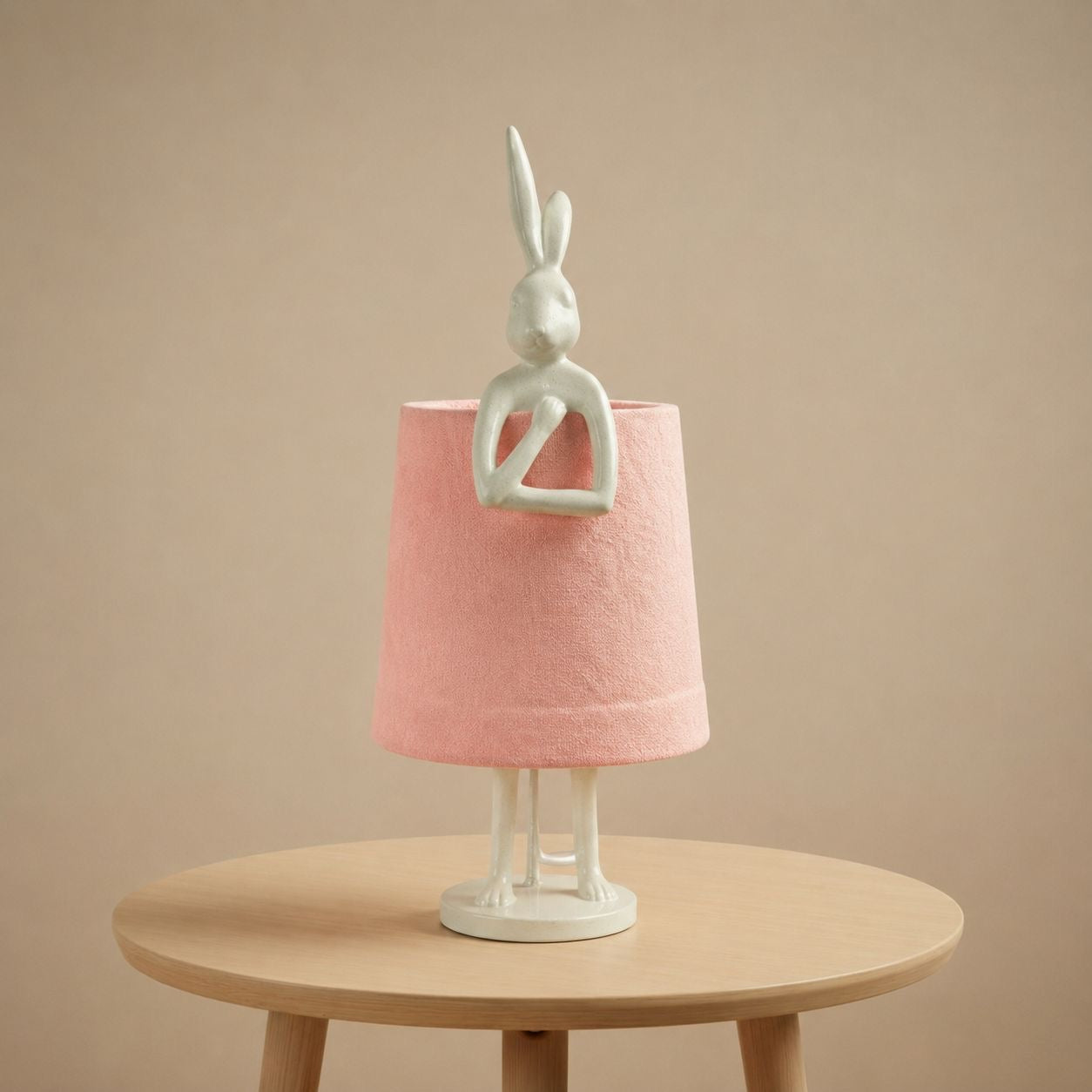 Tafellamp Konijn - Wit met Roze - ca. 68cm