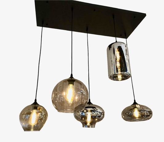 Hanglamp smokey glazen