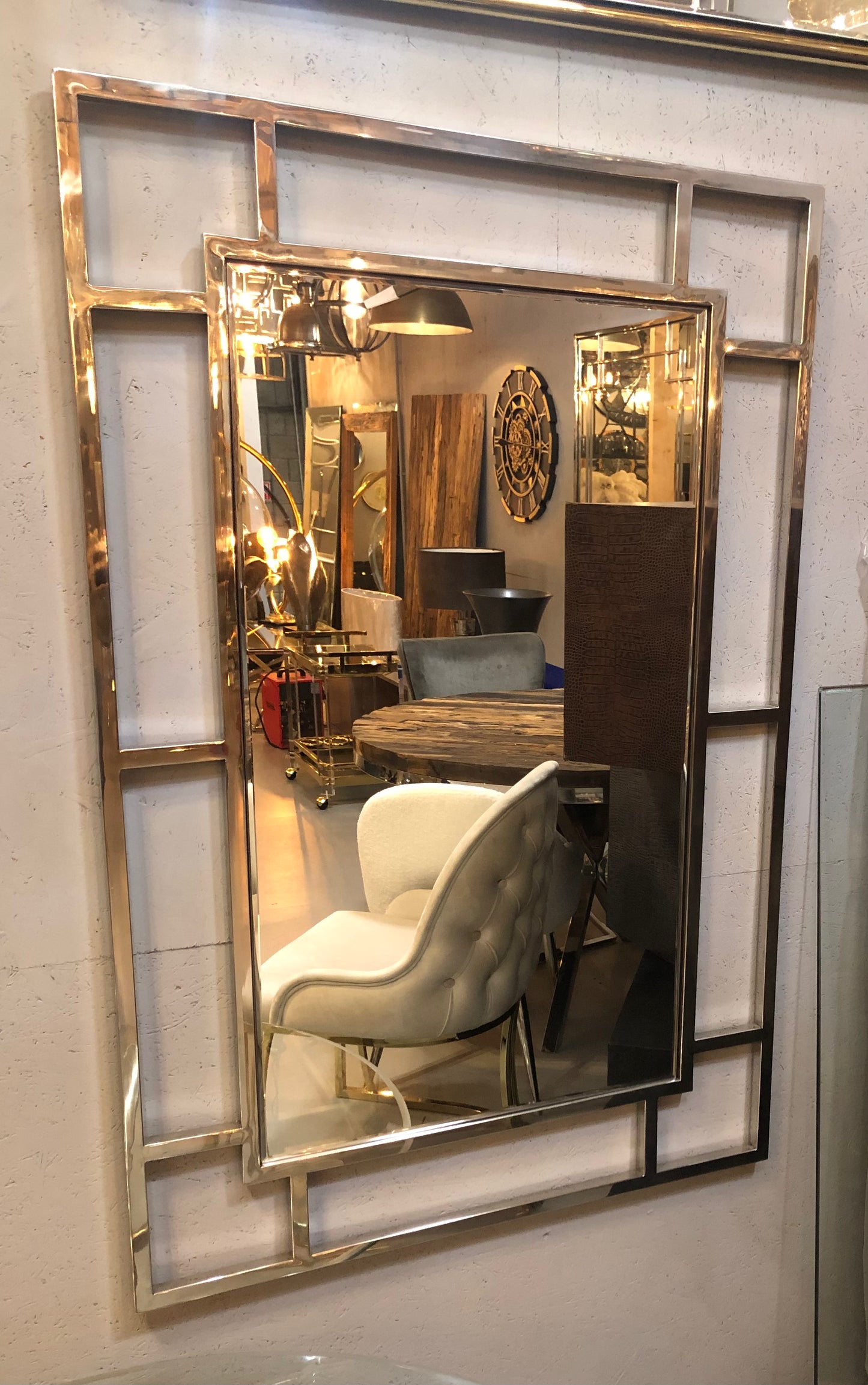 Design spiegel zilver