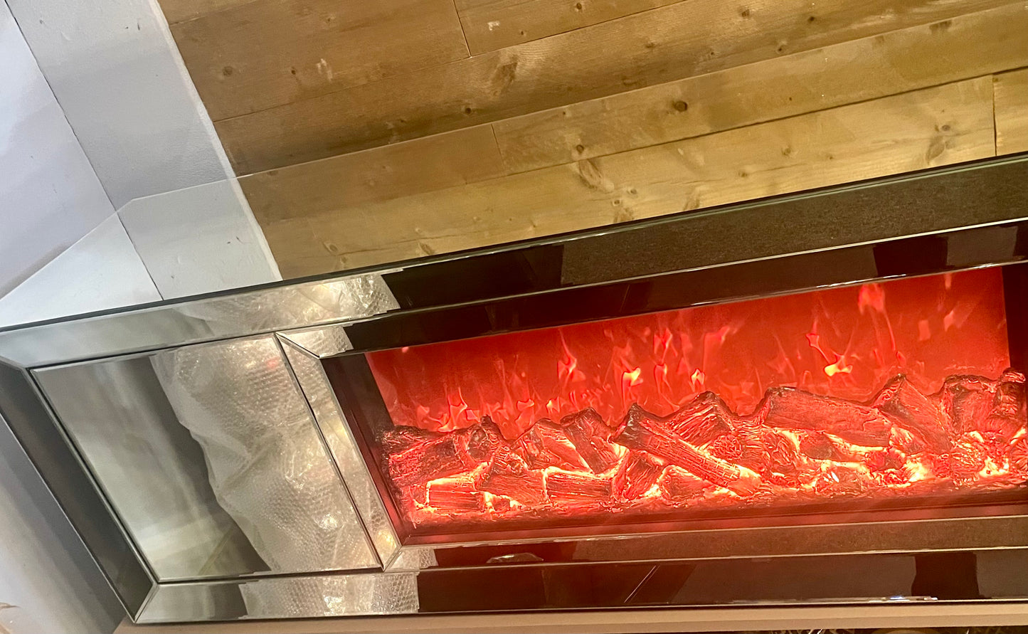 Sfeerhaard als tv-dressoir chroom Mirror