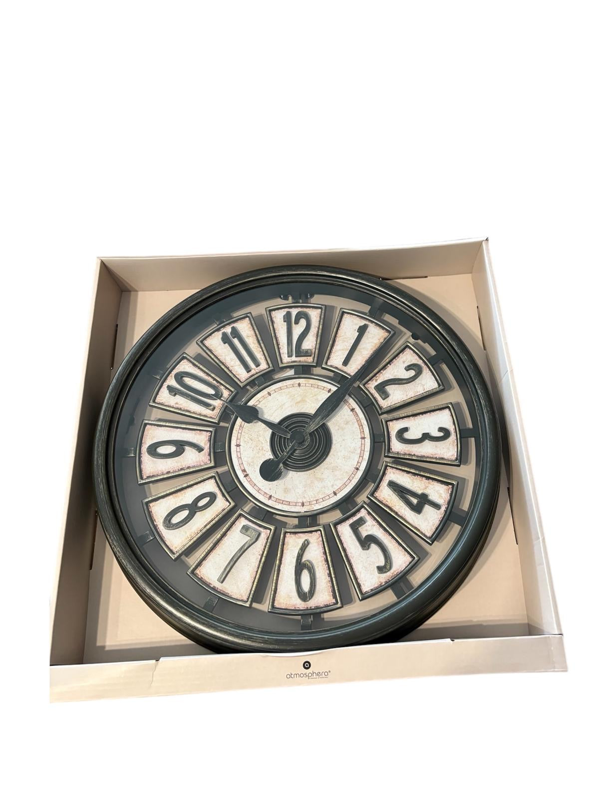 Davy wandklok, bruin kunststof D39cm