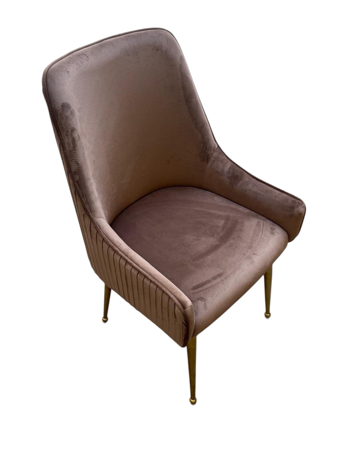 Eetkamerstoel Plise licht bruin met goud