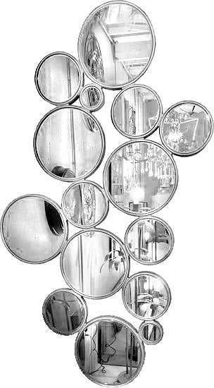 Design spiegel zilverkleurige