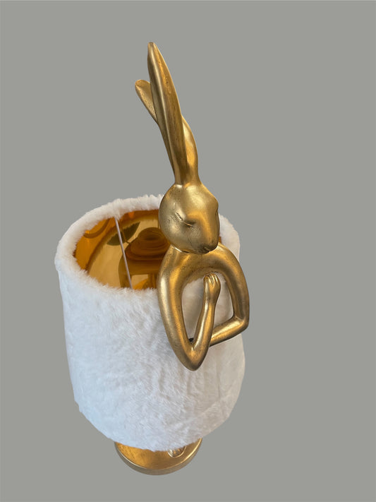 Tafellamp konijn of Rabbit wit met goud