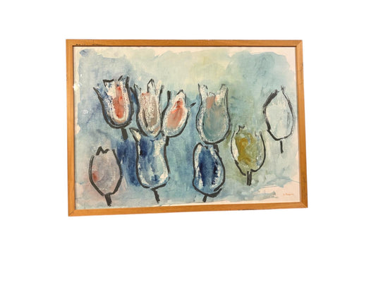 Tulpen Aquarel Schilderij geschilderd N. Ruijgrok