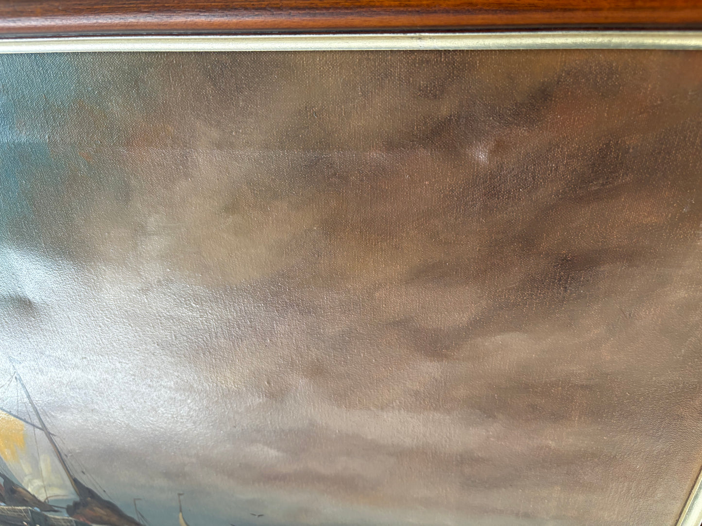 Schilderij van vissersboten op het strand J.KOK