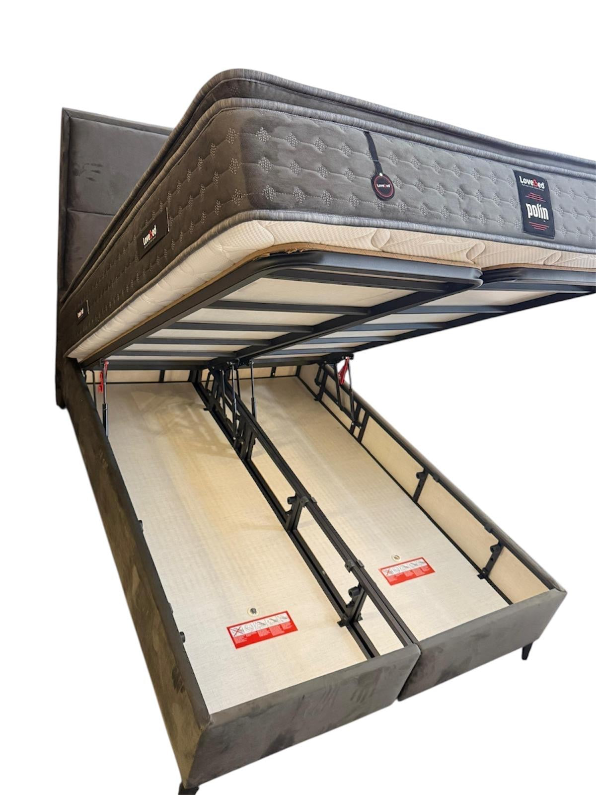 Bed of boxspring 140x200cm Antraciet