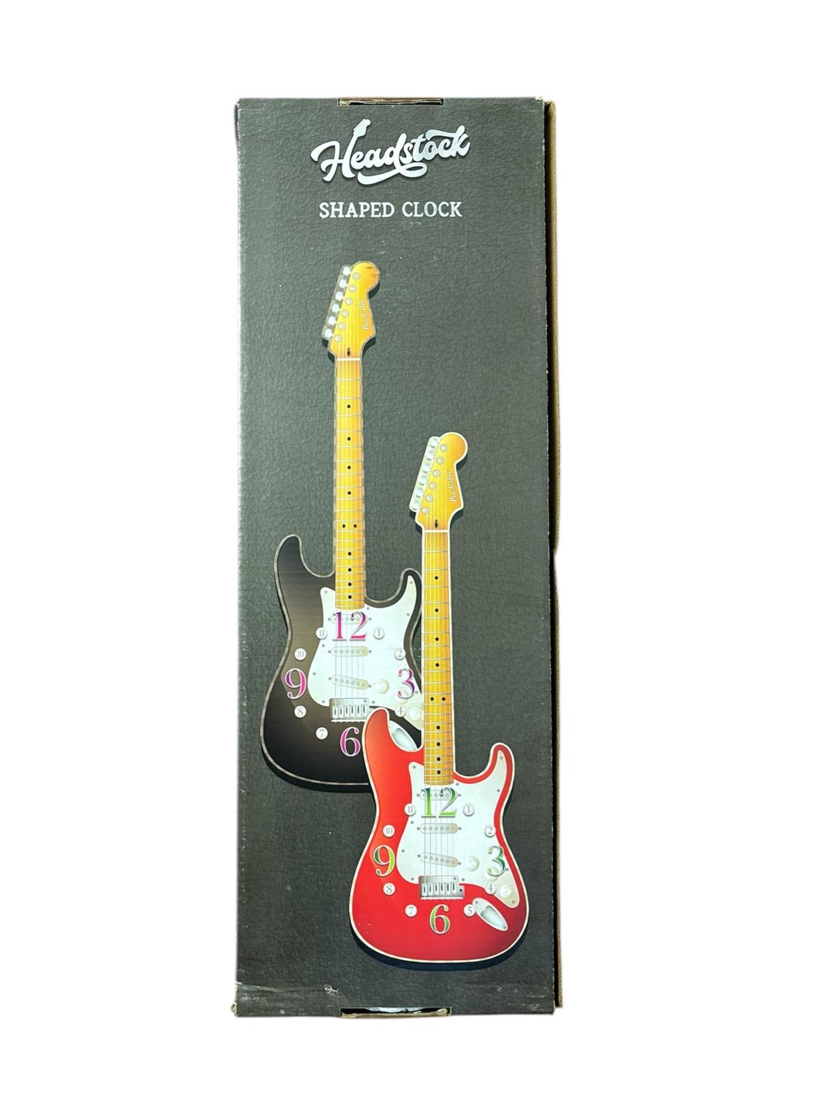 Wandklok zwart in de vorm van een gitaar