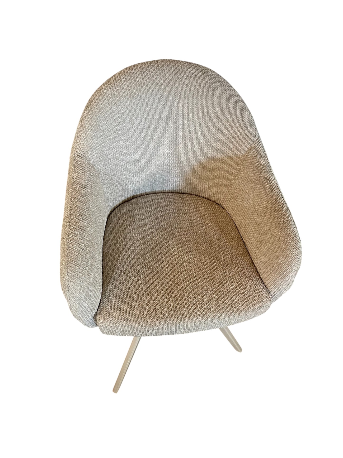 DRAAIBAAR STOEL BOUCLE STOF BEIGE ONDERSTEL