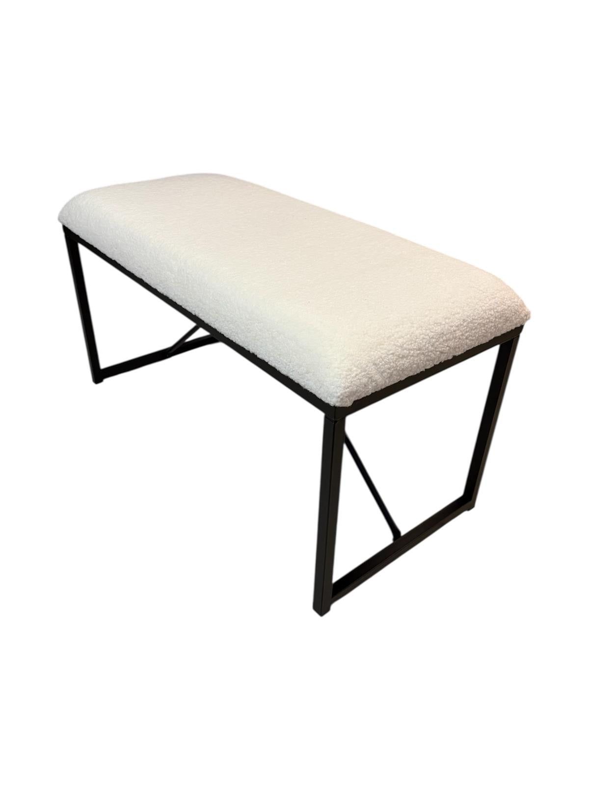 Beige schapenvacht bank Gebroken Witte schapenvachten of Teddy gestoffeerde inklapbare zitbank 80X42x37cm