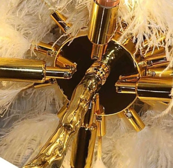 Vloerlamp kokospalm goud/wit