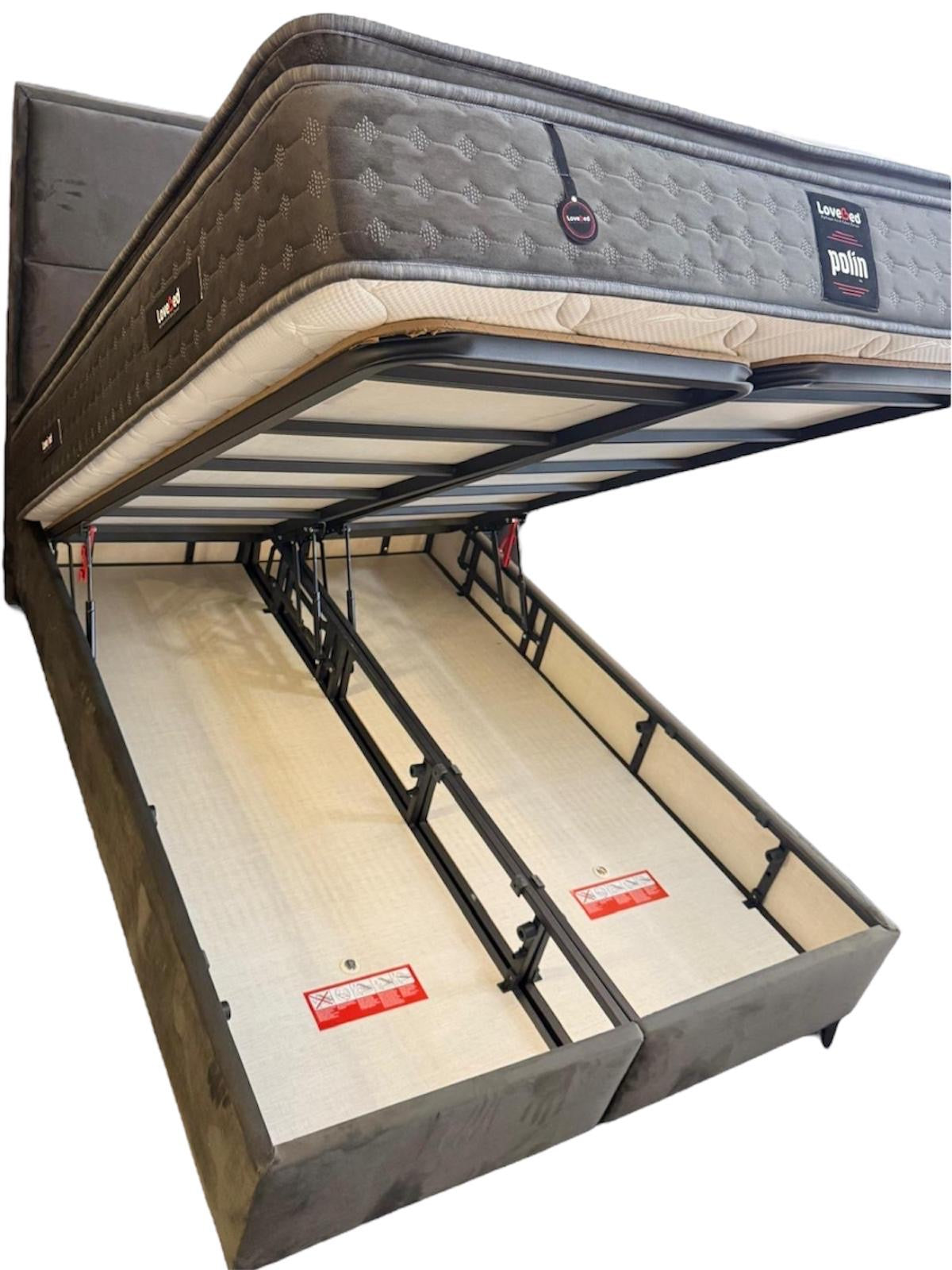 Bed of boxspring 140x200cm Antraciet