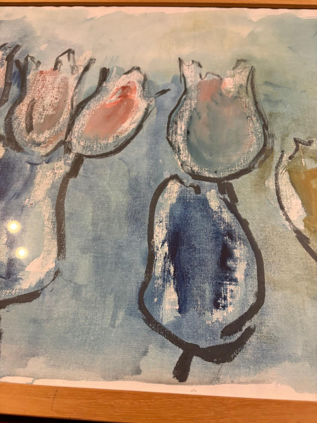 Tulpen Aquarel Schilderij geschilderd N. Ruijgrok