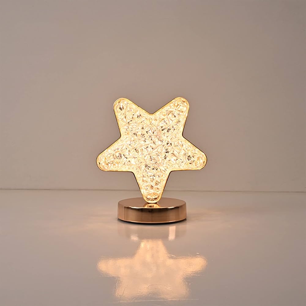 Decoratieve Tafellamp Creatieve Ster Vorm Kristal Nachtlampje USB Aangedreven Acryl Nachtkastje voor Kinderen Slaapkamer Romantische Desktop Nachtkastje Decor bij Huis77 Tomasian