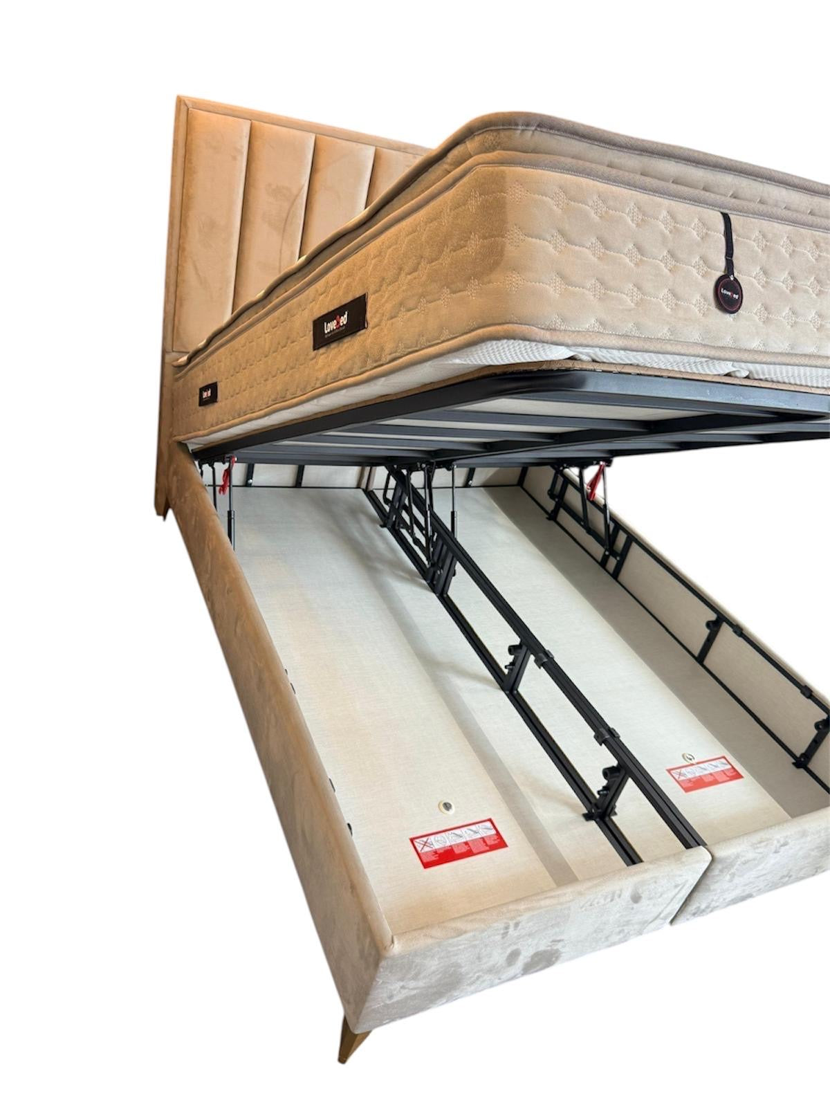 Bed of boxspring 180x200cm crème