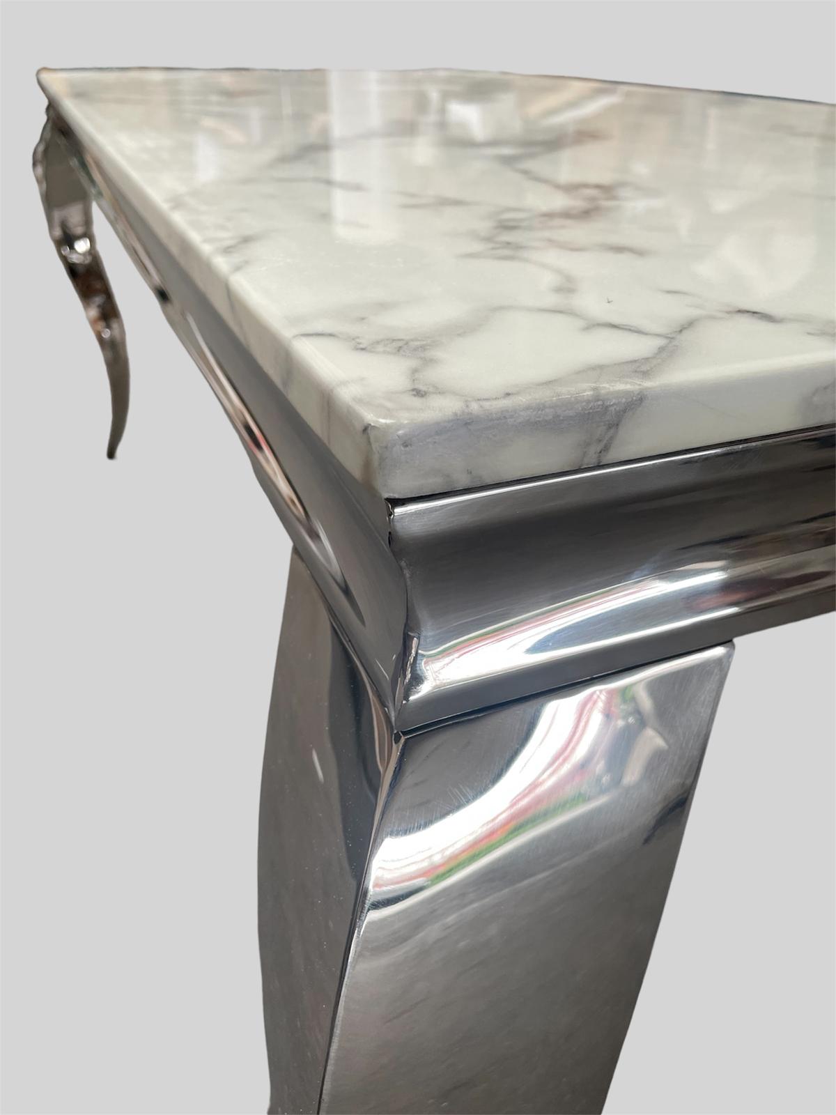 Salontafel zilver/marmer 130