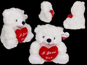 Witte Pluche Beer I Love You 22 cm