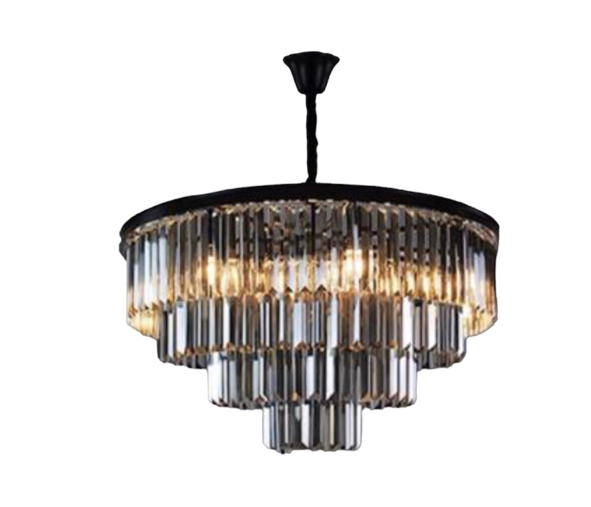 Smokey kristallen zwarte kroonluchter