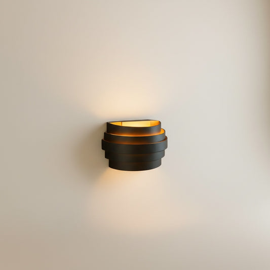 Luxe Compacte Wandlamp - ±25 cm - Zwart en Goud