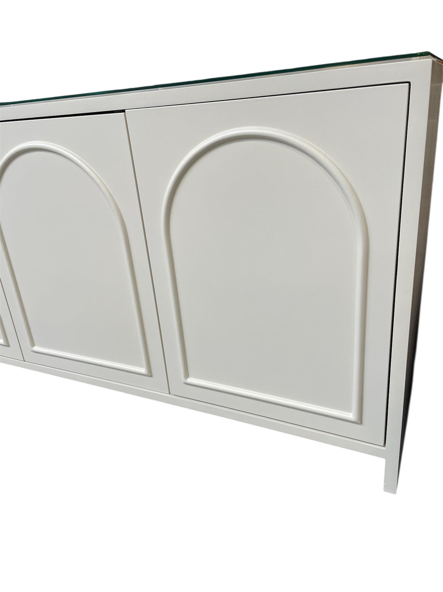 DRESSOIR JAPANDI CREME MDF L200 X B40 X H78 CM 4DOORS MET GLAS bij Huis77 Tomasian