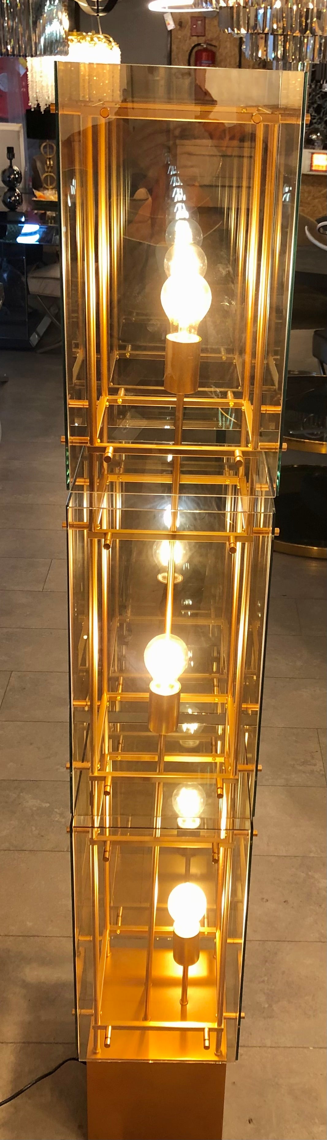 Vloerlamp goud/pilaar