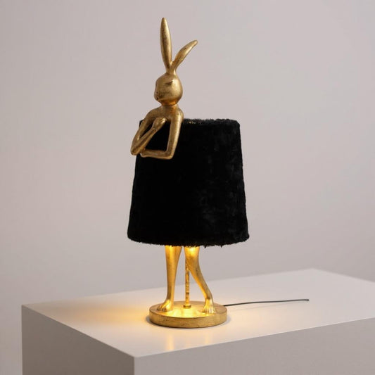 Tafellamp konijn of Rabbit zwart met goud
