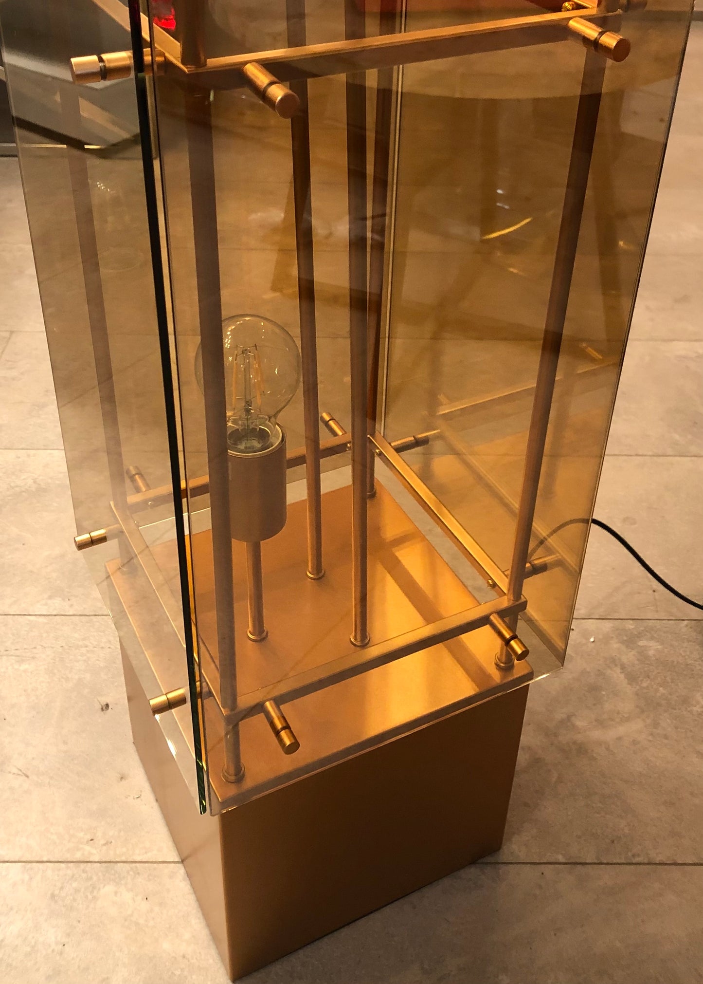 Vloerlamp goud/pilaar