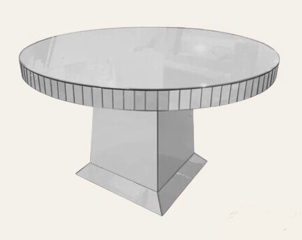 Eettafel rond/zilver Ø130