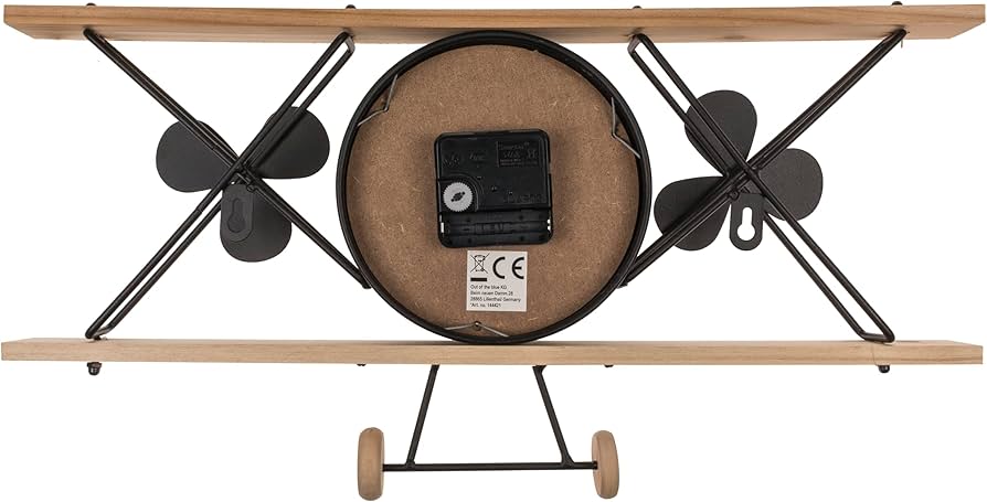 Airplane Clock, vintage look, out of black