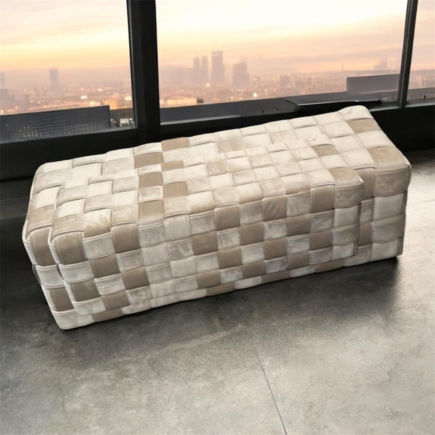 Hocker zitbank beige 120